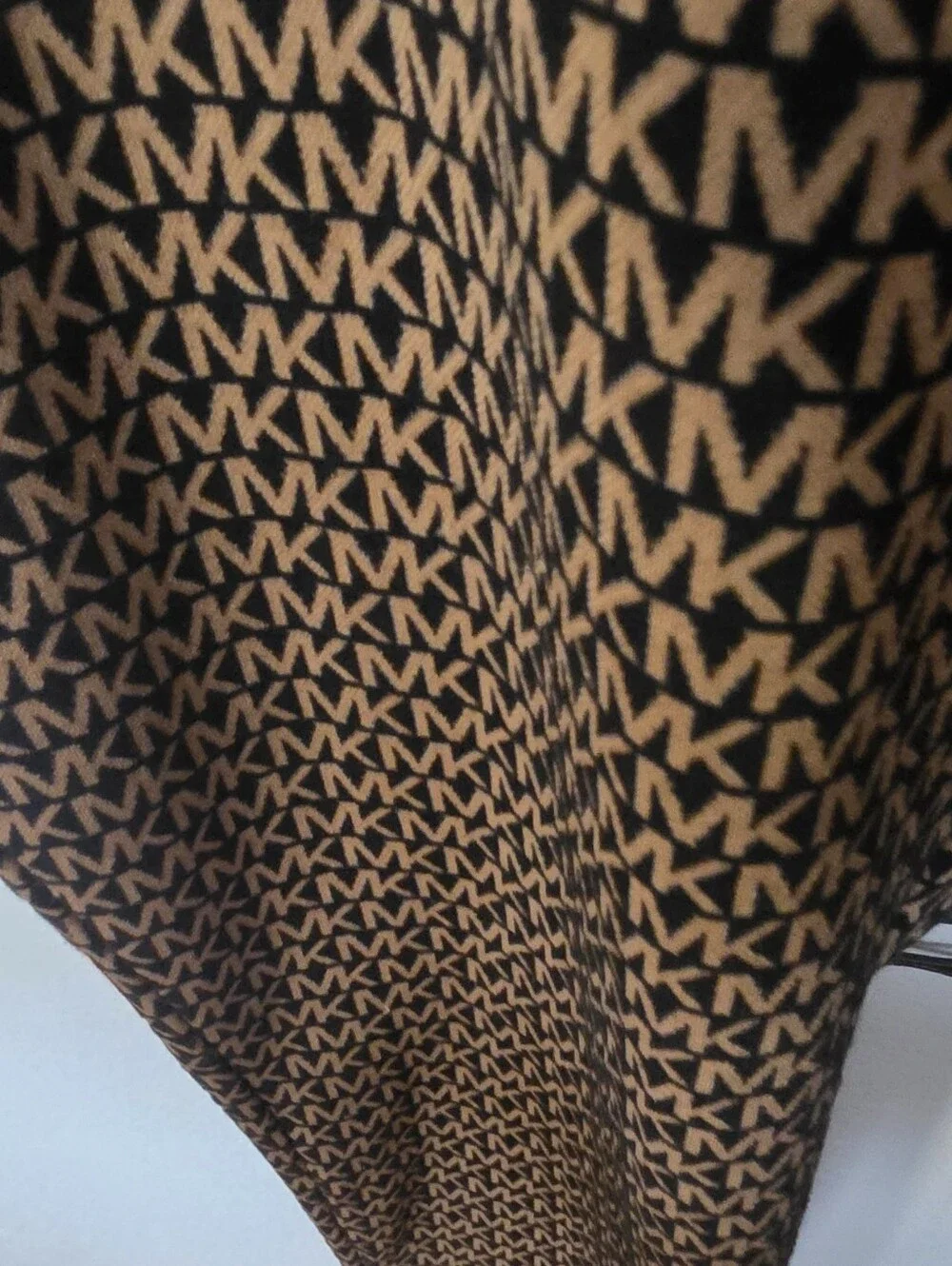Michael Kors MK Logo Leggings Size Large Black & Orange-Gold Monogram Stretch